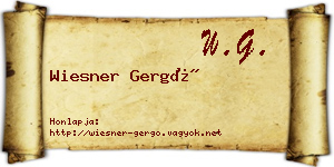 Wiesner Gergő névjegykártya
