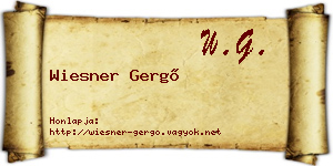 Wiesner Gergő névjegykártya